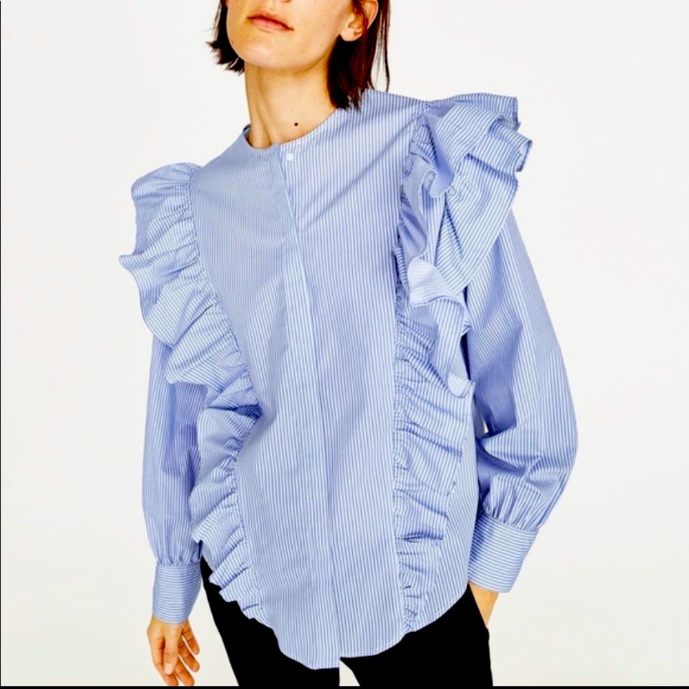 Zara ruffled shirt